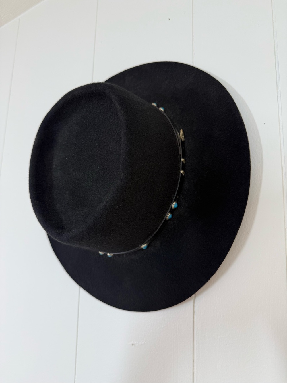 Camero Vintage Black Wool Western Style Hat